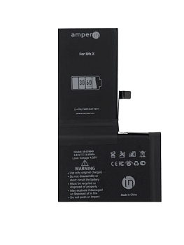 Аккумулятор (батарея) Amperin для телефона Apple iPhone X, 3.81В, 3060мАч
